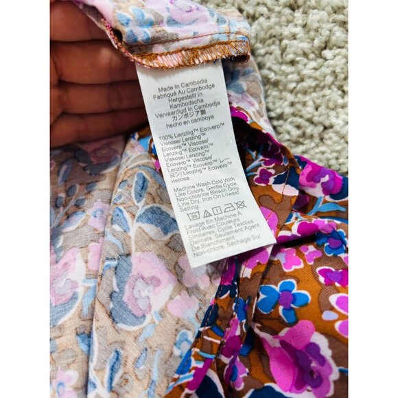 J.Crew Factory Dress Women's Size 2 Flutter-Sleeve Tiered Midi Floral Multicolor - Picture 10 of 10